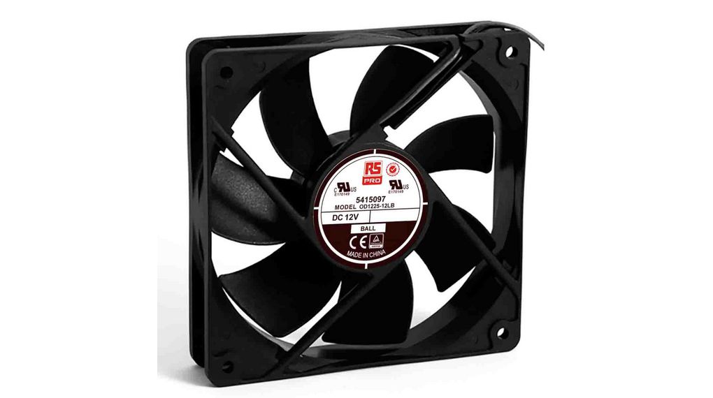 Axial Fan DC Ball 120x120x25mm 12V 240mA 34dBA 122.3m³/h